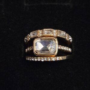 Pretty 3-Piece Stackable Ring Set | CZ Baguette & Solitaire Bands | Size 7